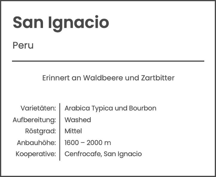 Label der San Ignacio Roestung